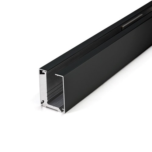 Mechanical Glazing Channel for 1/2" Glass 120" Long - Matte Black Anodized