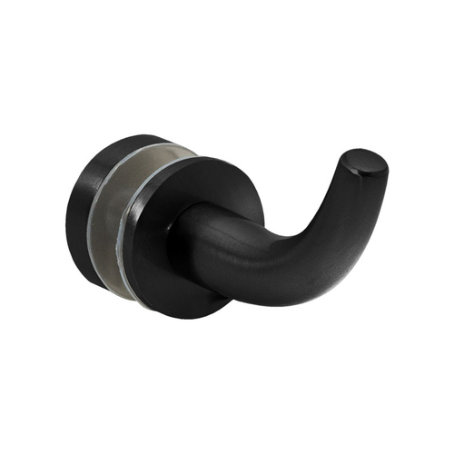 Glass Mount Towel/Robe Hook - Matte Black