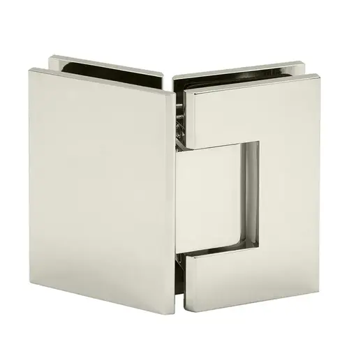 Glendale Square Glass-to-Glass 135 Degree Hinge - Polished Nickel