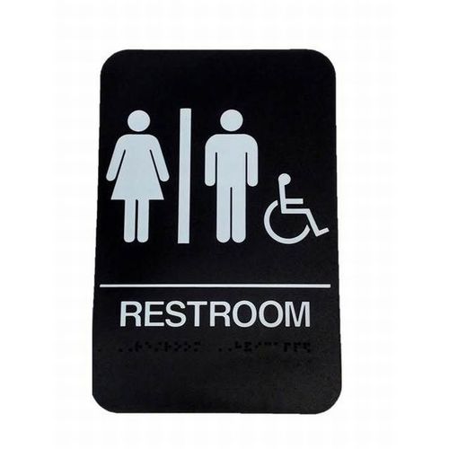 Don-Jo HS-9060-03 Unisex Mens Womens Bathroom Sign Braille A.D.A Brown 