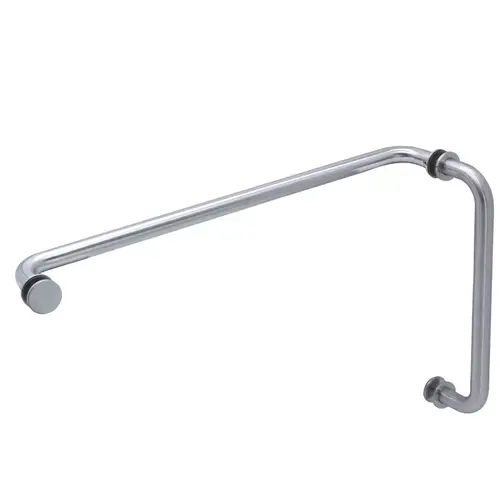 12" x 24" Tubular Pull/Towel Bar Combo with Washers for 1/4" to 1/2" Glass - Brushed Nickel