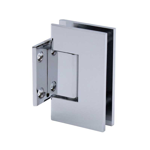 Glendale Adjustable Square Wall Mount Hinge Short Back Plate - Polished Chrome