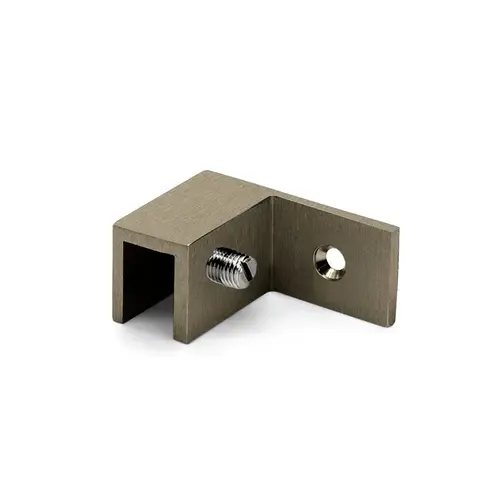 Left Hand Wall Mount "Slip Fit" Glass Clamp - Brushed Bronze