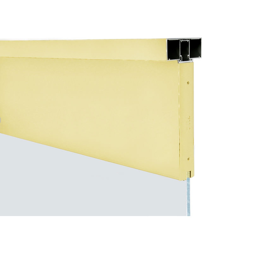 10" Tall Sidelite Rail Square Profile - 5/8" Glass 120" Length with Reversible Saddle - Polished Brass