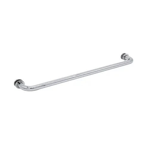 20" Tubular Towel Bar Single-Sided with Washers for 1/4" to 1/2" Glass - Polished Chrome