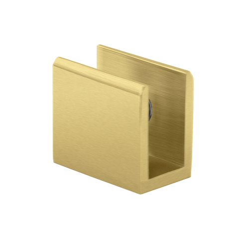 Square Wall Mount Shelf Clamp 1-1/8" x 1" - Satin Brass