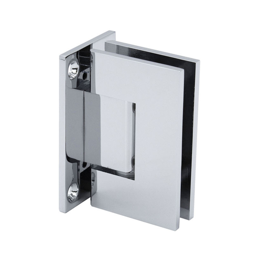 Glendale Square 5 Degree Positive Close Wall Mount Hinge Full Back Plate - Polished Chrome