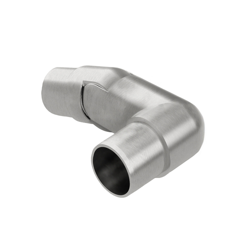 Handrail Fitting - 1.9" Diameter Left Adjustable 0 - 70 Degrees - Brushed Stainless