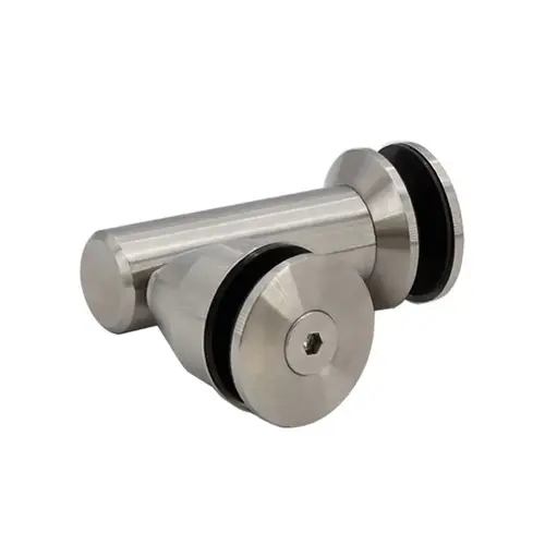 90 Degree Swivel Bracket Glass-to-Glass - Brushed Stainless