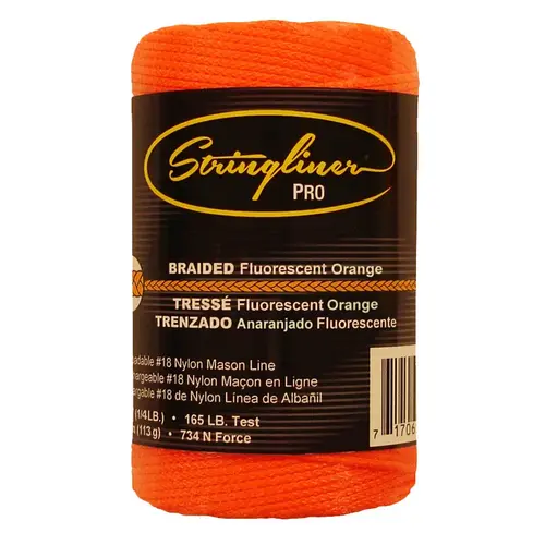 Contractors String Line Replacement Roll 250' Braided - Fluorescent Orange