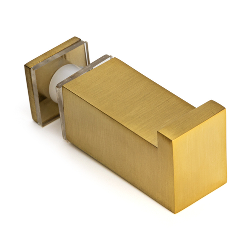 Square Thru-Glass Towel/Robe Hook - Satin Brass