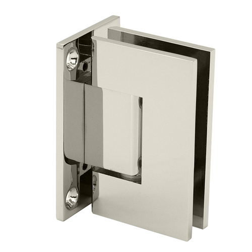 Glendale Adjustable Wall Mount Hinge Full Back Plate - Polished Nickel