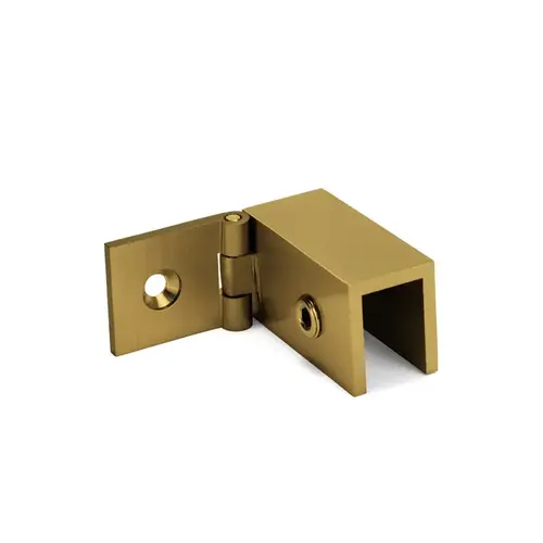 Right Hand Adjustable Wall Mount Slip Fit Glass Clamp - Satin Brass