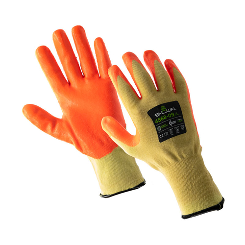 Large Ansi A4 Cut Resistant Glove With Hi-Vis Nitrile Palm Pair