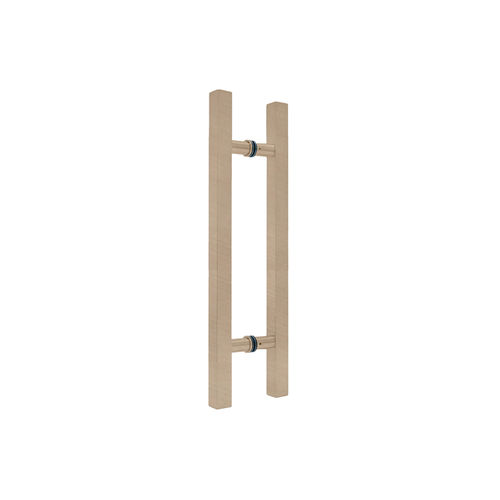 12" Square Back-to-Back Ladder Handle - 8" Center-To-Center - Brushed Bronze