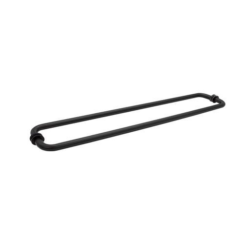 FHC TBR20X20MB 20" x 20" Tubular Towel Bar Back-to-Back with Washers for 1/4" to 1/2" Glass - Matte Black