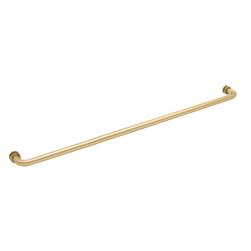 FHC TBR30SB 30" Tubular Towel Bar Single-Sided with Washers for 1/4" to 1/2" Glass - Satin Brass