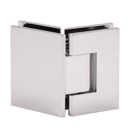 Glendale Series 135 Degree Adjustable Glass-to-Glass Hinge for 3/8" to 1/2" Glass - Brushed Nickel