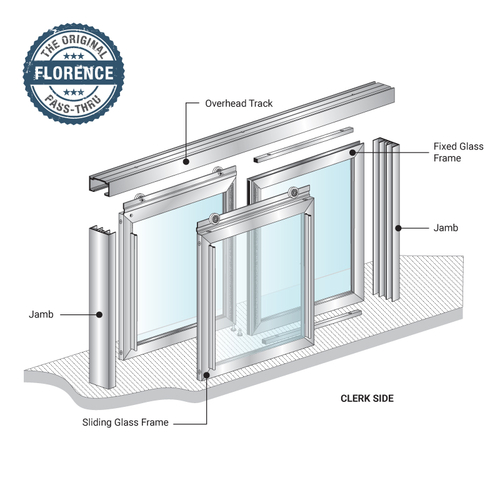 Florence Horizontal Sliding Pass-Thru Assembly OX-XO With Screen - Satin Anodized