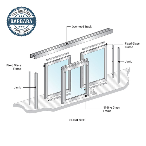 Barbara Horizontal Sliding Pass-Thru Assembly OXO - Satin Anodized