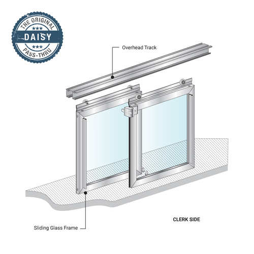 Daisy Horizontal Sliding Pass-Thru Assembly XX No Wall Jambs - Satin Anodized