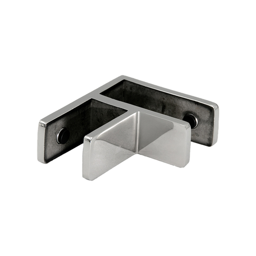 Stabilizing Glass Clamp 90 Degree Glass-to-Glass 11/16"-13/16" Glass - Polished Stainless