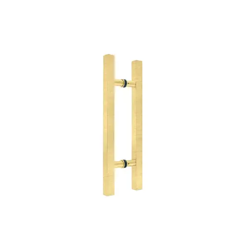 10" Square Back-to-Back Ladder Handle - 6" Center-To-Center - Satin Brass