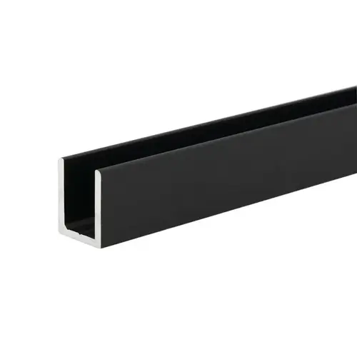 Classic U-Channel 3/8" Glass- Matte Black 144" Length