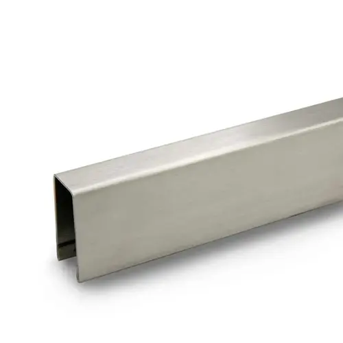 Top Cap U-Channel 7/8" x 1-1/2" - 10' - 18 Gauge - Brushed Stainless 304