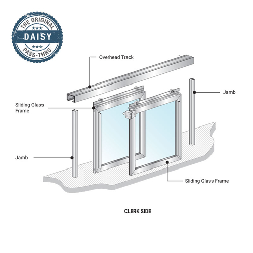 Daisy Horizontal Sliding Pass-Thru Assembly XX - Satin Anodized