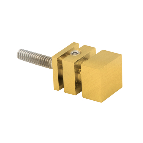 Single Sided Square Knob for Towel Bars - M6-1.0 Thread - Satin Brass