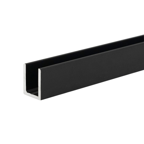 Classic U-Channel 1/4" Glass - 95" Long - Matte Black