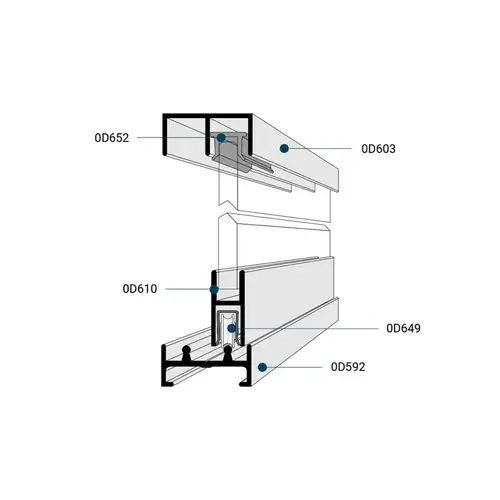 Classic Track Assembly 0D603 Upper with Guides 0D592 Lower with Steel Ball Bearing Wheels Clear Anodized 144" Length