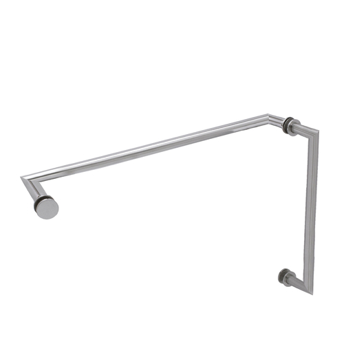 8" x 18" Mitered Pull/Towel Bar Combo - Polished Chrome