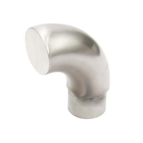 Steel Handrail Returned End Cap 1-1/2" Dia .050" wall - Brushed Stainless