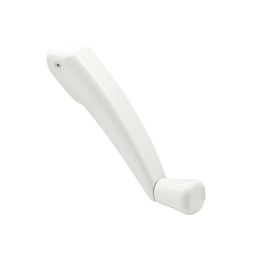 Folding Crank Handle For 11/32" Spindle Casement And Awning Window Operators - Diecast Zinc - White Enamel Finish (Single Pack)