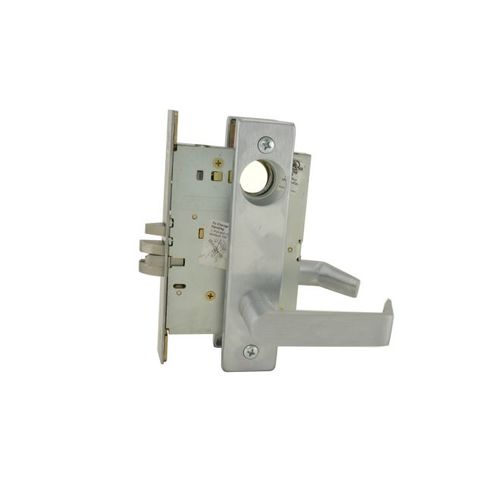 Apartment Entry Mortise Lock C Keyway with 06 Lever and L Escutcheon Satin Chrome Finish