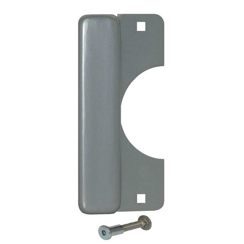 Don Jo LELP-208-EBF-SL 3-1/2" x 8" Latch Protector with Lever Cutout for Electric Strikes with EBF Fasteners Silver Coated Finish