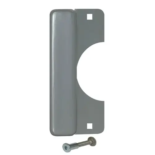 Don Jo LELP-208-EBF-SL 3-1/2" x 8" Latch Protector with Lever Cutout for Electric Strikes with EBF Fasteners Silver Coated Finish Aluminum Painted