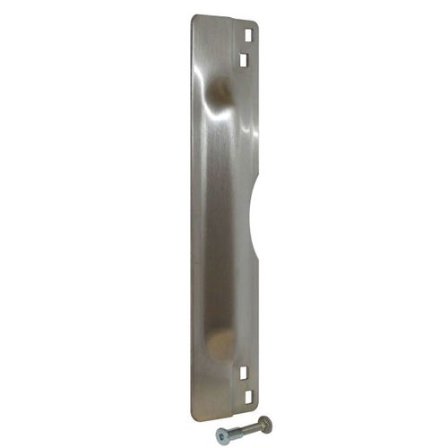 3" x 11" Latch Protector for Outswing Doors with EBF Fasteners Satin Stainless Steel Finish