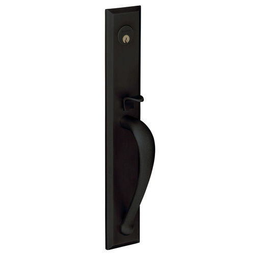 Cody Full Escutcheon Left Hand Single Cylinder Entry Mortise Trim Satin Black Finish