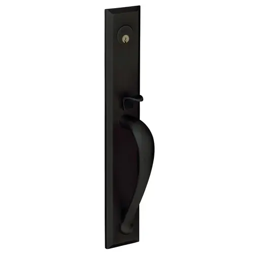 Cody Full Escutcheon Right Hand Single Cylinder Entry Mortise Trim Satin Black Finish