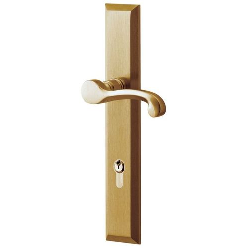 Concord Multi Point Trim Keyed Entry with Turn Knob Configuration 4 Minus Lever Vintage Brass Finish