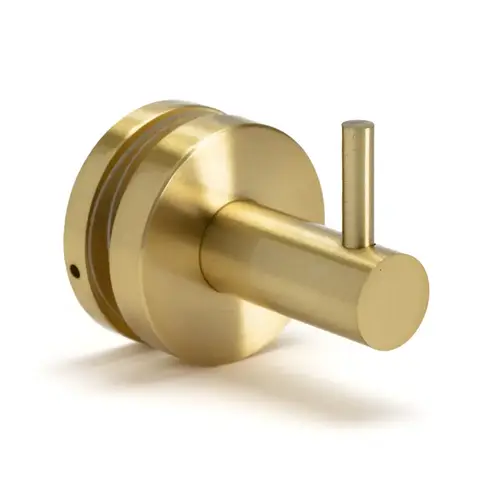 Peg Robe/Towel Hook for 3/8" and 1/2" Glass - Satin Brass