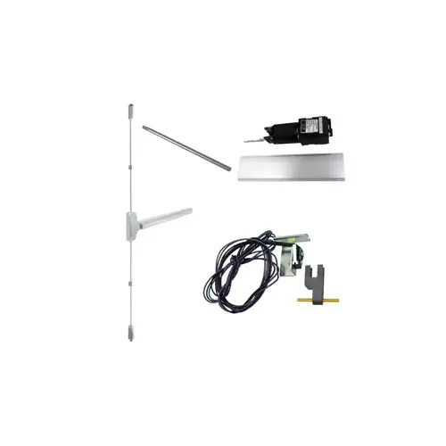 KIT - RX Request to Exit, Motorized Electric Latch Retraction, SVR Surface Vertical Rod Exit Device, Exit Only, 36" x 84", 24VDC @ 1 Amp, Grade 1, 626/US26D Satin Chrome