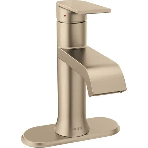 Genta LX Single-Handle Single Hole Bathroom Faucet with Drain Assembly in Brushed Nickel