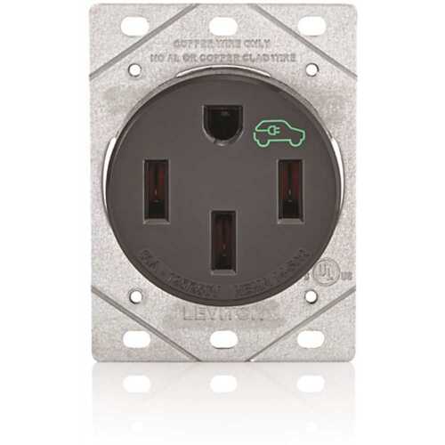 Leviton R10-1450R-0B0 50 Amp Ev Charging Receptacle/outlet, Heavy Duty