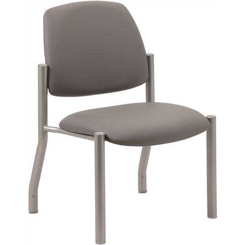 BOSS Office Products B9595AM-GY Armless Patient Room Guest Chair In Gray Antimicrobal Vinyl