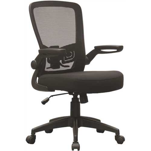 BOSS Office Products B6366BK-BK Deluxe Mesh Back Ergronomic Task Chair Black Frame/fabric