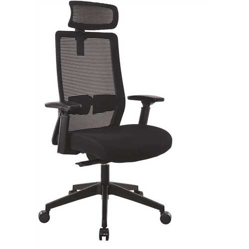 BOSS Office Products B6036-HR Deluxe Black Frame Mesh-Ergonomic Task Chair-Flip-up Arms